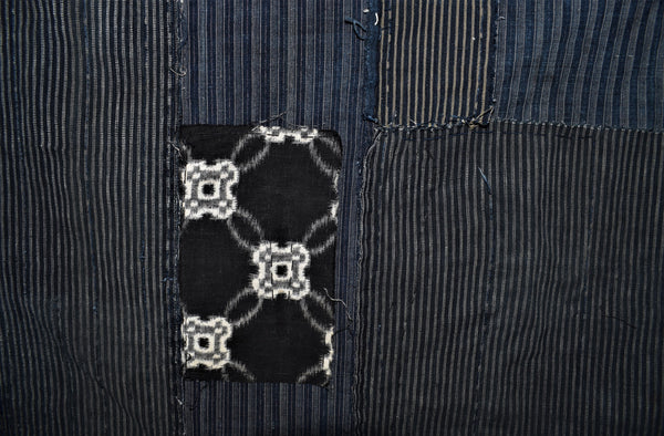 Antique Striped Boro Futonji