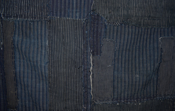 Antique Striped Boro Futonji