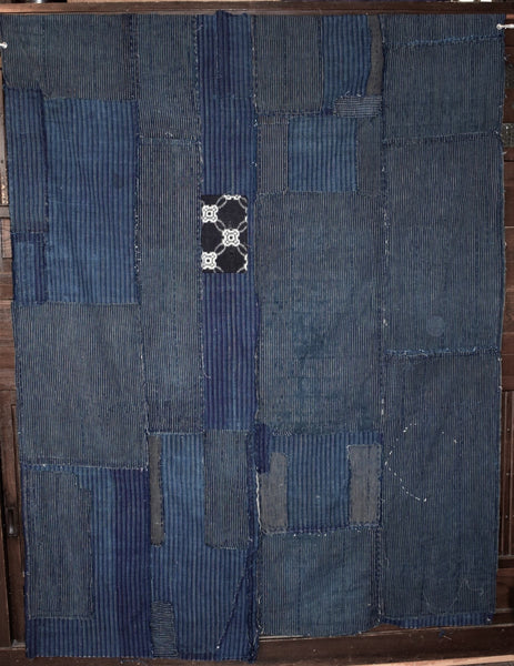 Antique Striped Boro Futonji