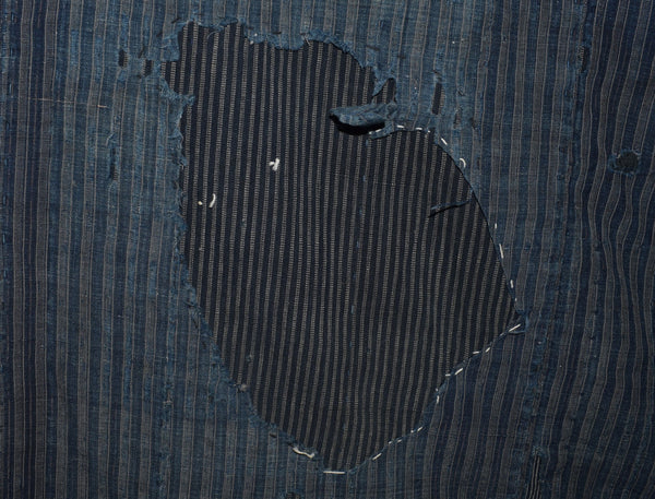 Antique Striped Boro Futonji