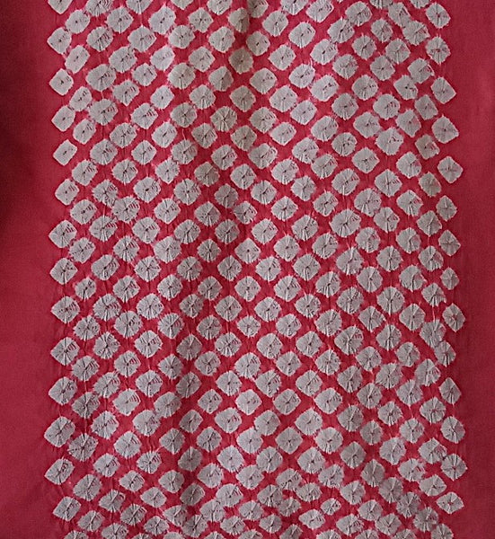 Antique Silk Shibori  Woman's Nagajuban Undergarment.