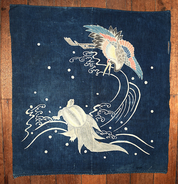 Crane and Tortoise Tsutsugaki  Furoshiki