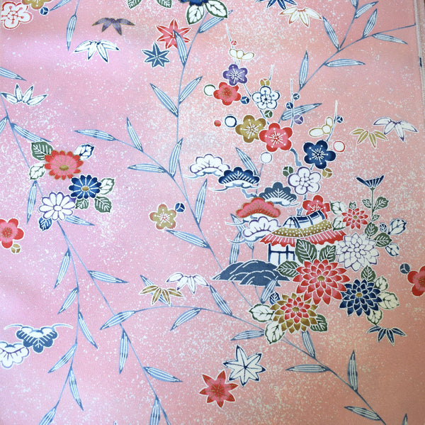 Pink Floral Kimono Silk - 5m
