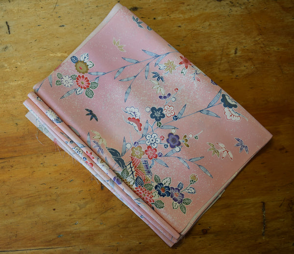 Pink Floral Kimono Silk - 5m