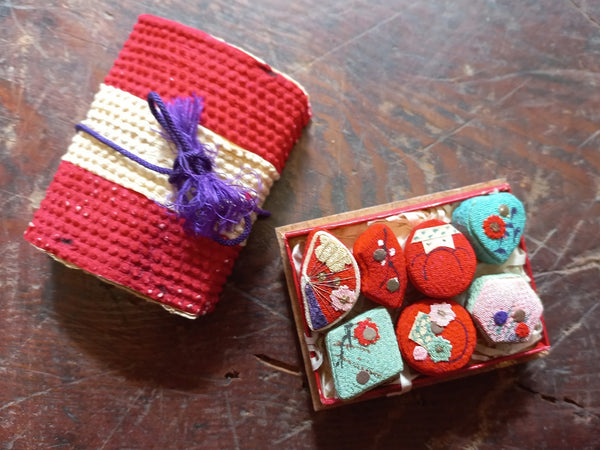 Antique Chirimenzaiku Boxes