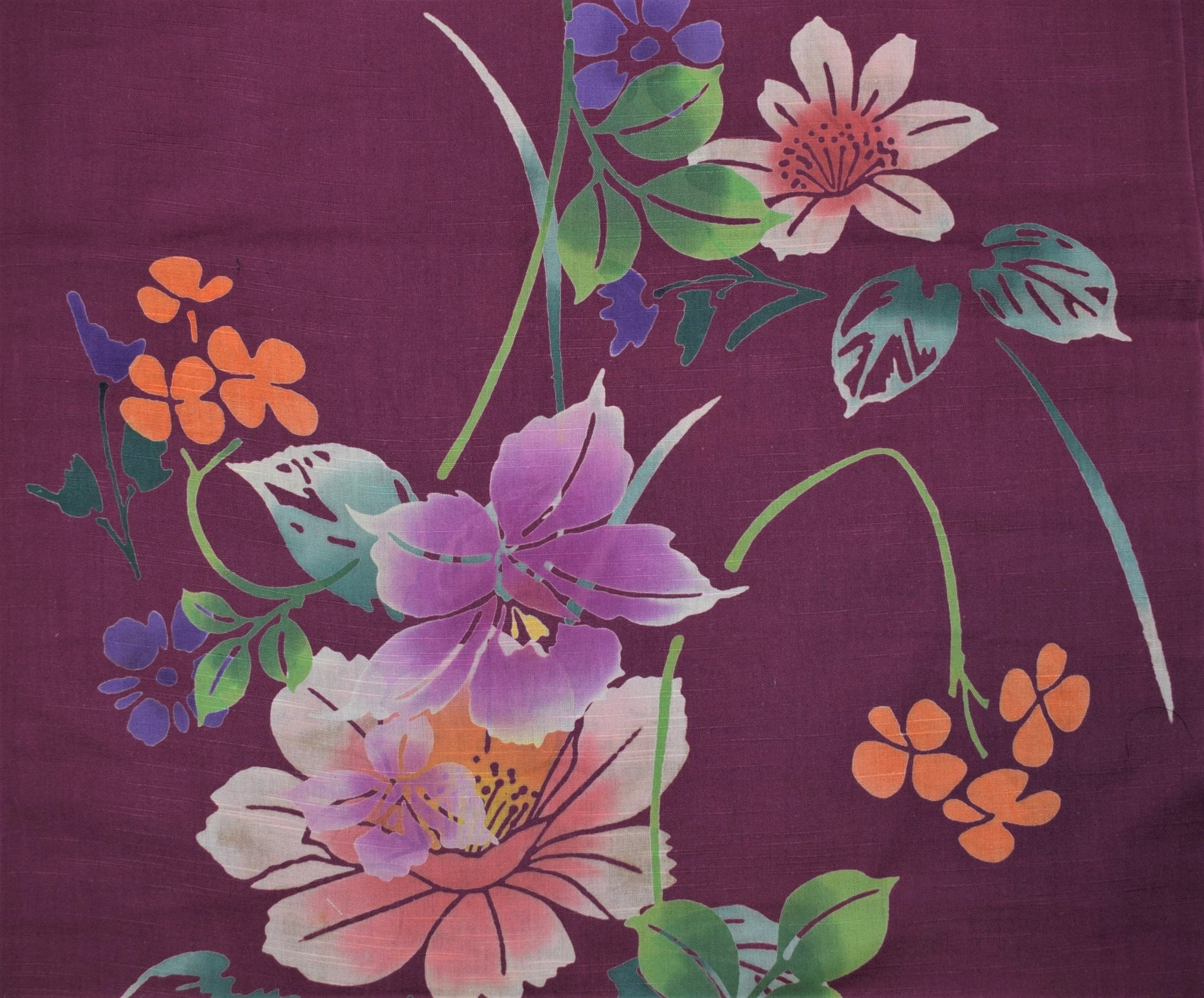 1950's Floral Yukata Fabric
